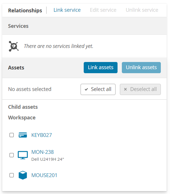 Link Associate Relate Linking assets to other assets